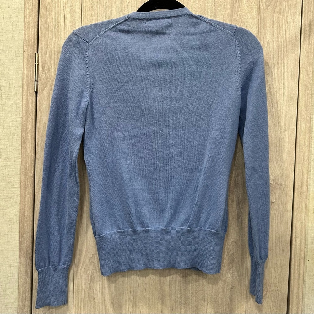 Brooks Brothers Womens XS Supima Cotton button up Cardigan Sweater blue Vneck - Picture 5 of 9